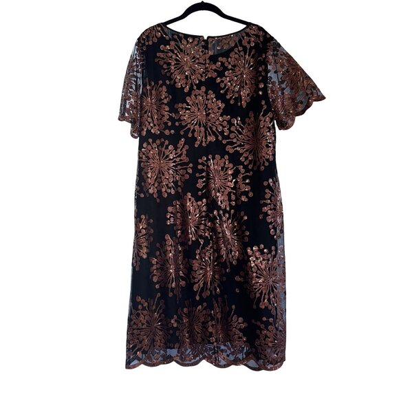 Boden Copper sequin evening/cocktail shift dress - Picture 4 of 5